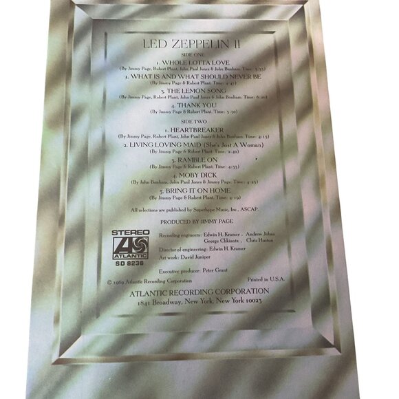 Led Zeppelin II Vinyl Album Atlantic Stereo 12" Record Gold Record Award 1969 VG - Picture 3 of 10